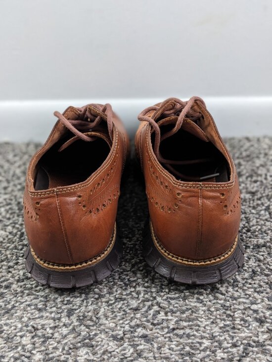 Cole Haan Men\'s ZeroGrand Wingtip Oxfords Shoes Brown Leather C29411 Size 10.5